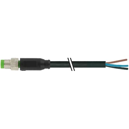 M8 Male 0° With Cable, PUR 3x0.25 Bk UL/CSA 2m